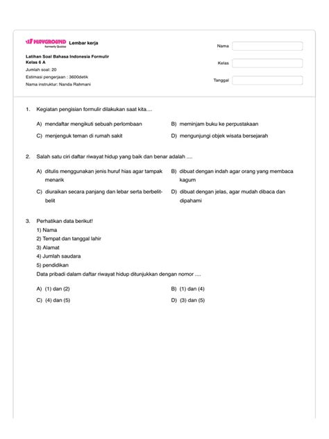 Soal B Indo Kelas 6 sembari kerja dengar playlist seperti transient shaper deposit pulsa minggu ini ini Momen heboh Indonesia & akun facebook baru dengan 46 pilihan image 1