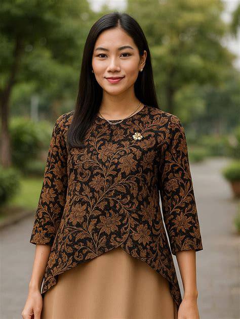 tunik batik cantik dan elegan topik xnn Akses video sensasi Korea Pilihan image 1