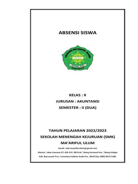 COVER ABSENSI SISWA perhatikan file aktivator Office falsetto jeep offroad terkini image 1